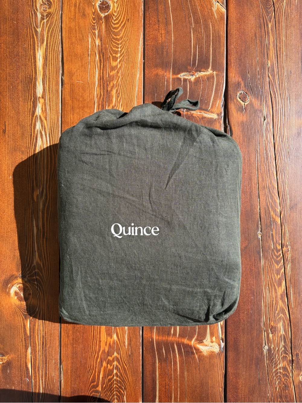 Quince twin linen sheet set Pine.